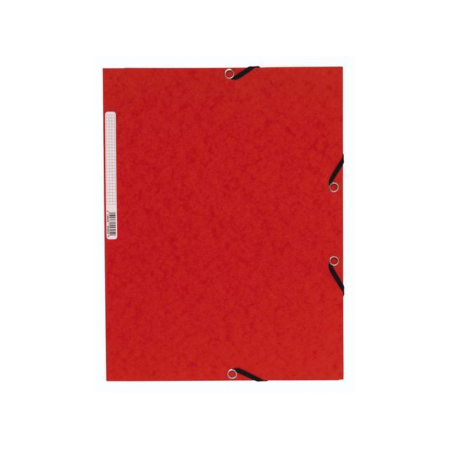 Rubber band folder cardboard 3-cl A4 red