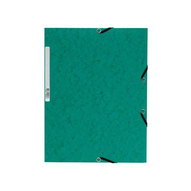 Rubber band folder cardboard 3-cl A4 green