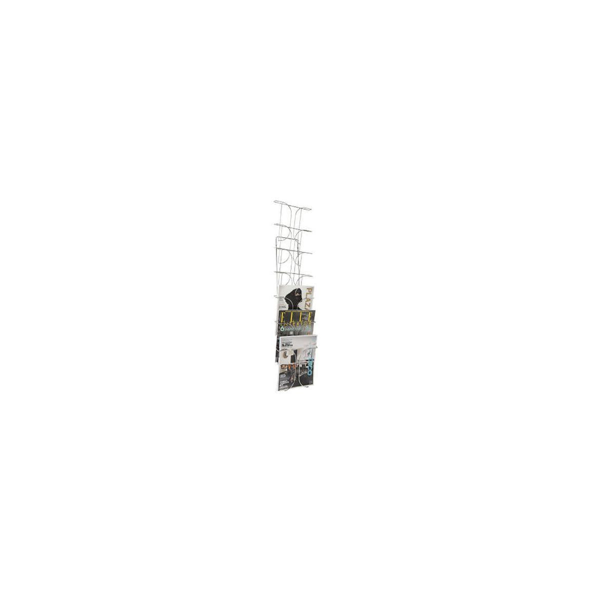 Brochure rack wall 7 compartments A4 Chrome
