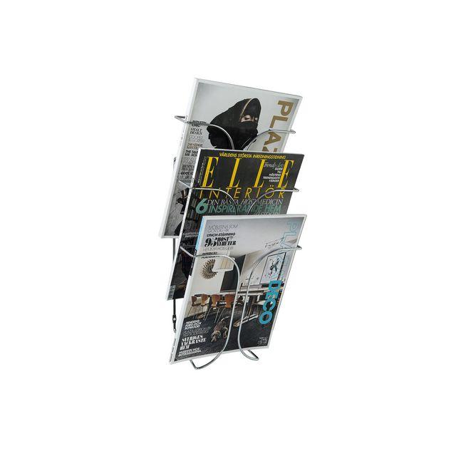 Brochure rack wall 3 compartments A4 Chrome