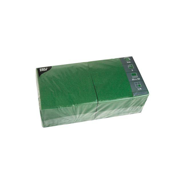 Napkin 3-ply 33x33cm dark green 250/pack
