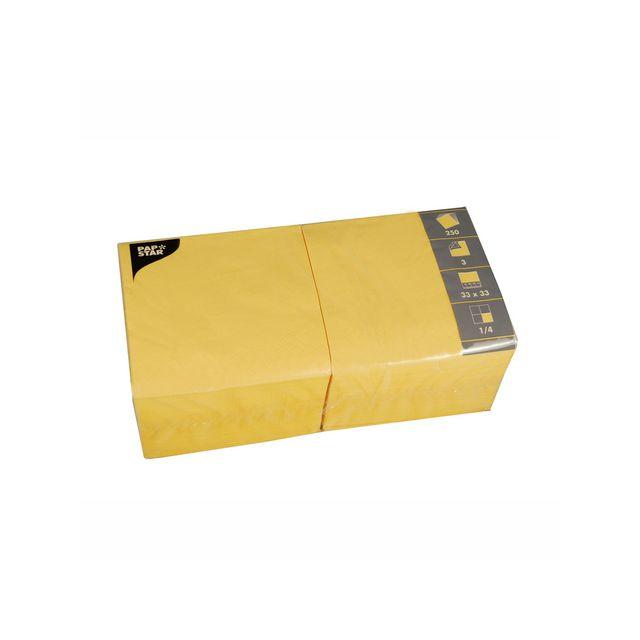 Napkin 3-ply 33x33cm yellow 250/pack