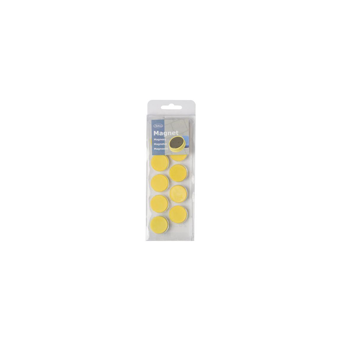 Magnetic buttons ACTUAL 25mm yellow 10/pc
