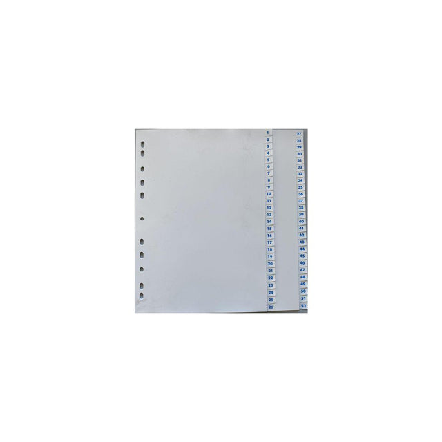 Plastic register A4 PP 1-52 white