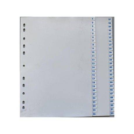 Plastic register A4 PP 1-52 white