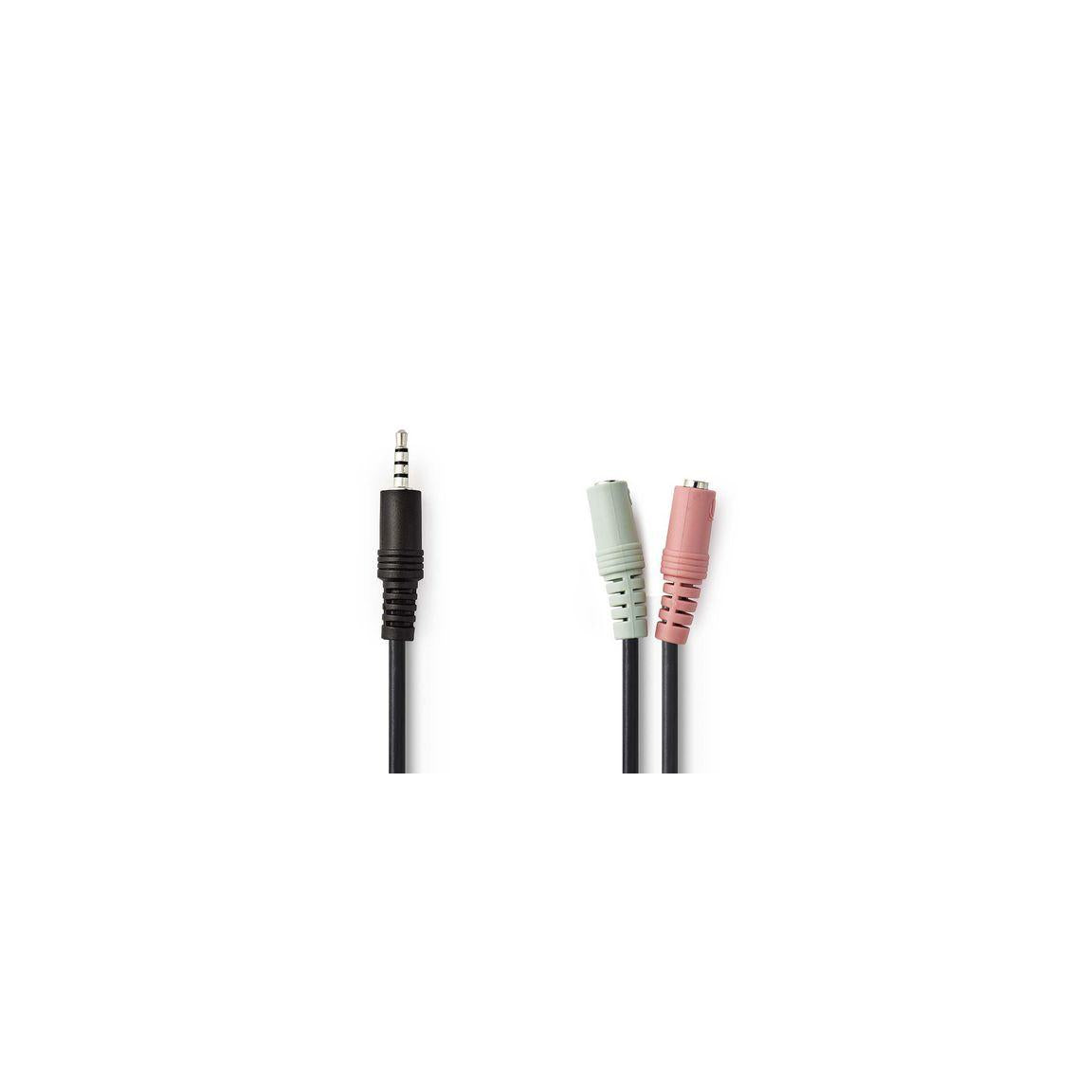 Adapter NEDIS 2x3,5mm ho 3,5mm ha sva