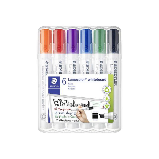 Whiteboard pen LUMOCOLOR 351B slanted 6/pc