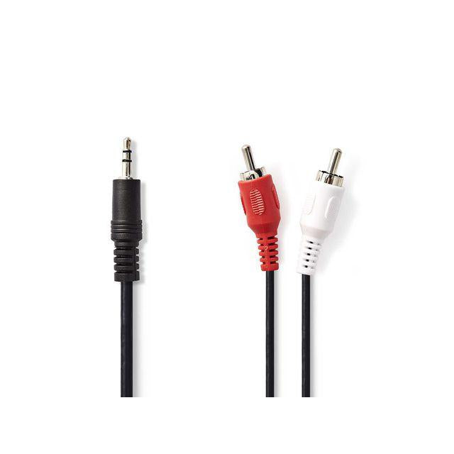 Cable NEDIS 3,5mm ha - 2xRCA ha 10m sva