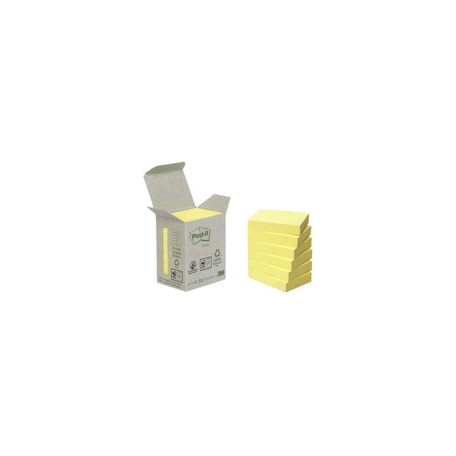 Notes POST-IT 100% recy 38x51mm yellow 6/pc