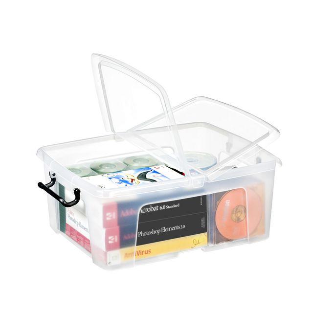 Plastic box STRATA 24L clear with lid PP