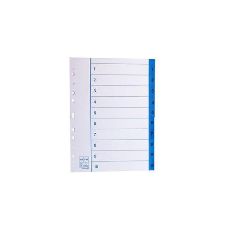 Paper register A4 1-10 10/pack