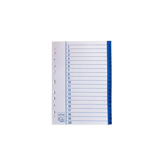 Paper register A4 1-20 10/pack
