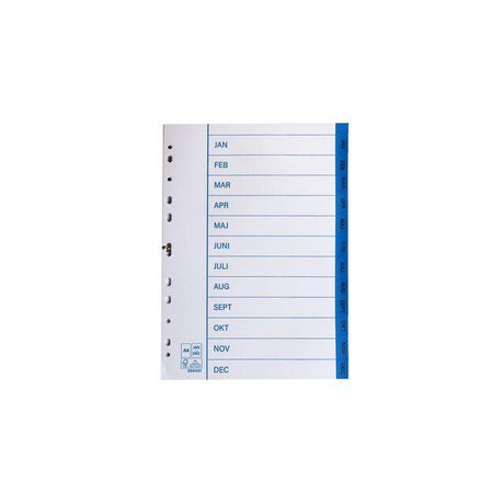 Paper register A4 Jan-Dec 10/pc