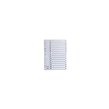 Register plastic tab 1-15 white 10/pack