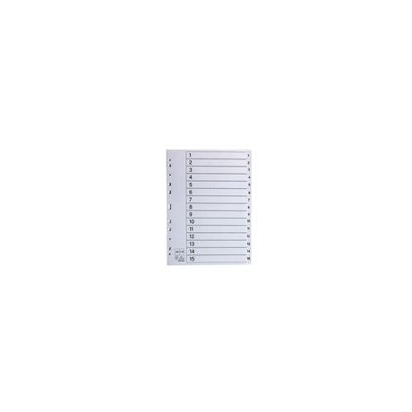 Register plastic tab 1-15 white 10/pack