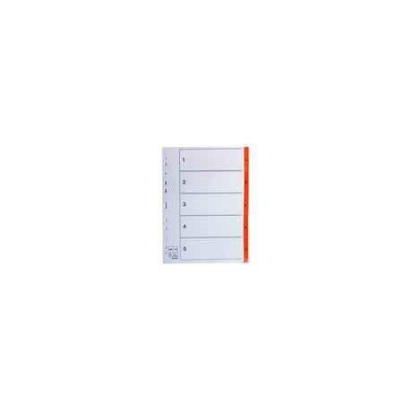 Register plastic tab 1-5 orange 20/pack