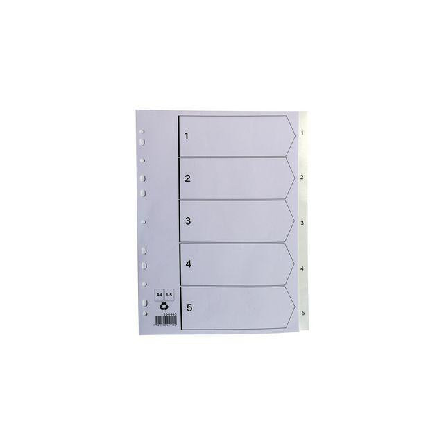 Plastic register A4 1-5 white
