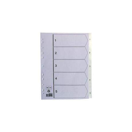 Plastic register A4 1-5 white