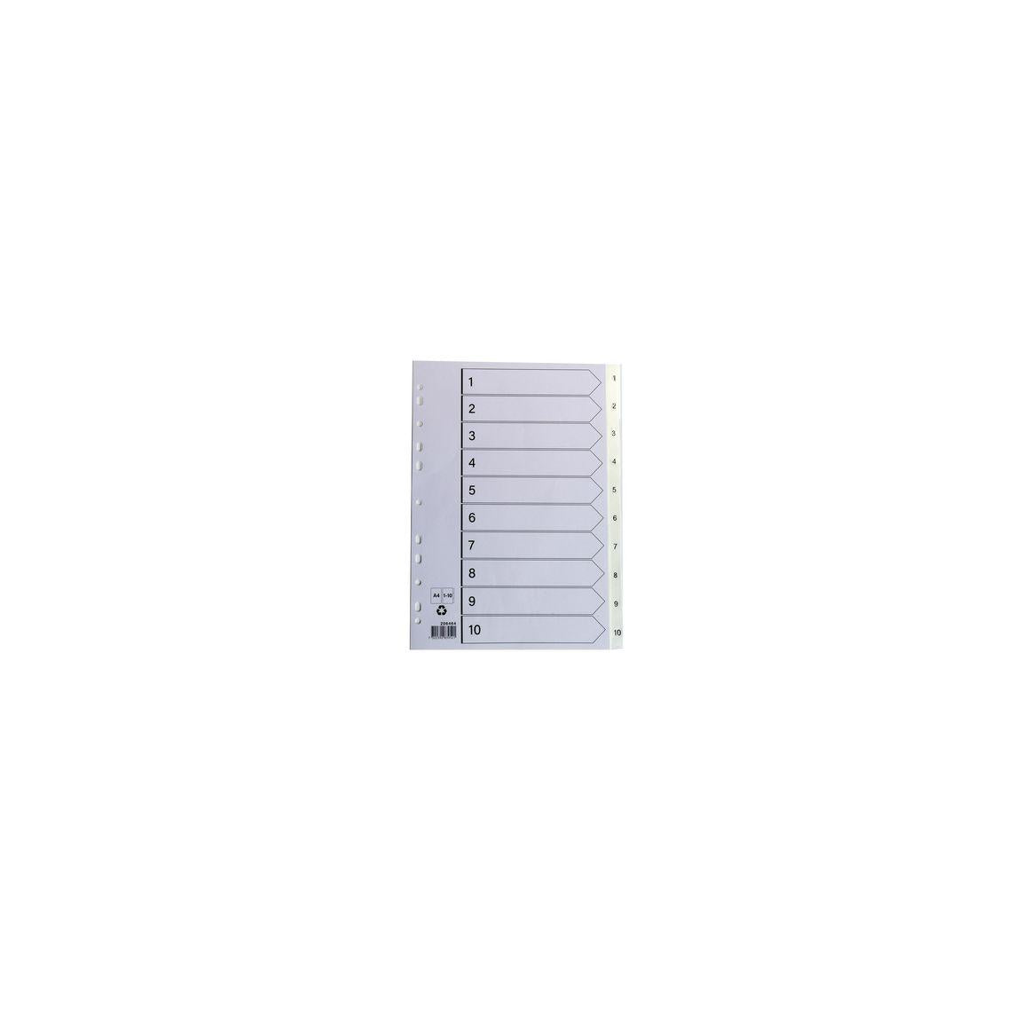 Plastic register A4 1-10 white