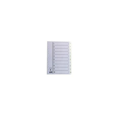 Plastic register A4 1-10 white