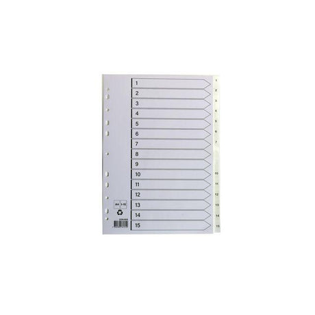 Plastic register A4 1-15 white