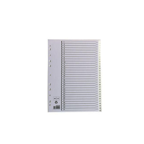 Plastic register A4 1-31 white