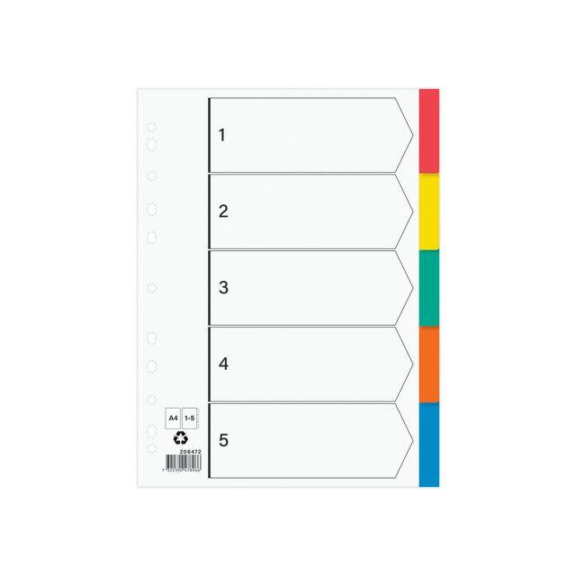 Plastic registers unprinted A4 5-page