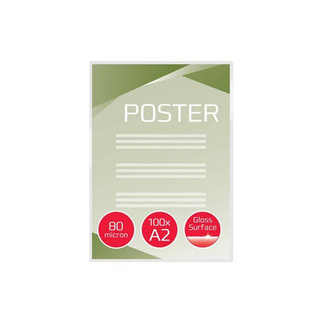 Laminate GBC A2 80mic clear 100/pack