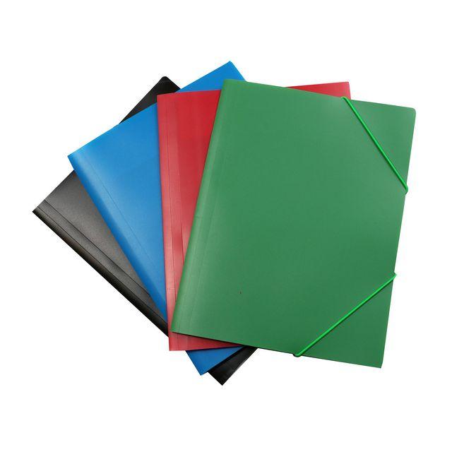 Rubber band folder PP 100% recycled blue