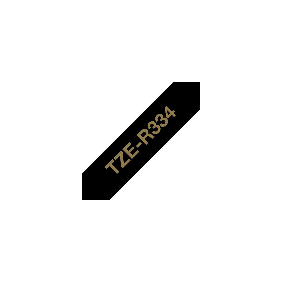 Tape BROTHER TZER334 12mm gold on black