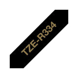 Tape BROTHER TZER334 12mm gold on black