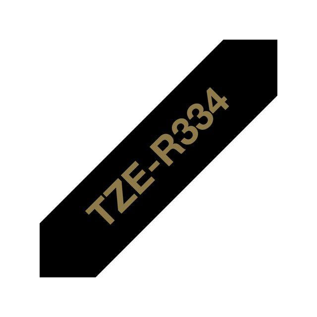 Tape BROTHER TZER334 12mm gold on black
