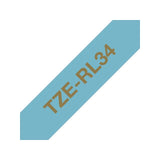 Tape BROTHER TZERL34 12mm gold on l-blue