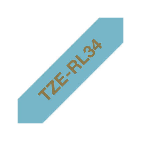 Tape BROTHER TZERL34 12mm gold on l-blue