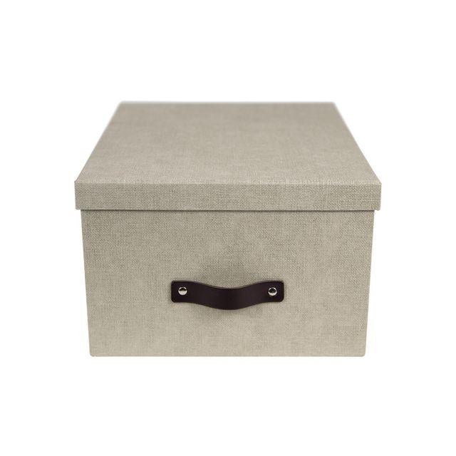 Storage box w.lid cardboard linen