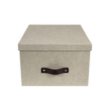 Storage box w.lid cardboard linen