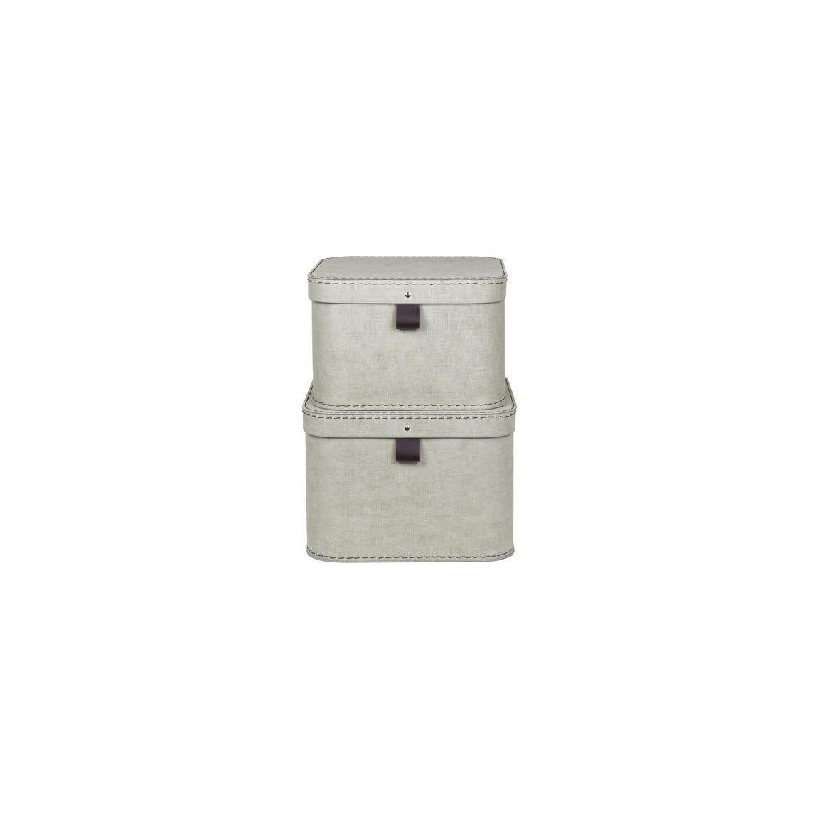 Storage box w.lid cardboard linen 2/pc