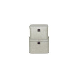 Storage box w.lid cardboard linen 2/pc