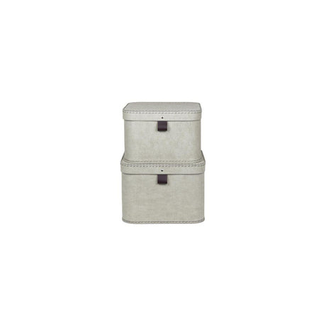 Storage box w.lid cardboard linen 2/pc