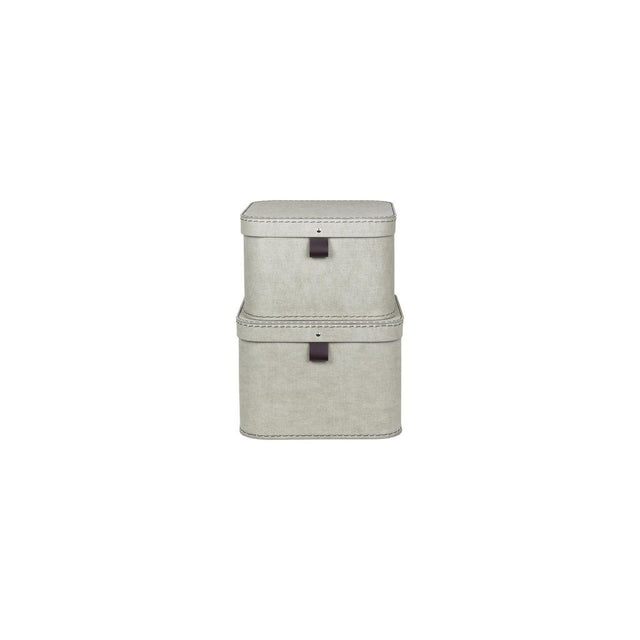 Storage box w.lid cardboard linen 2/pc
