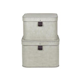 Storage box w.lid cardboard linen 2/pc