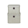 Storage box w.lid cardboard linen 2/pc