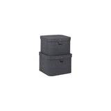Storage box w.lid cardboard black 2/pc