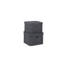 Storage box w.lid cardboard black 2/pc