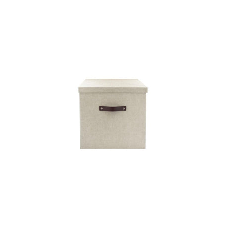 Storage box w.lid cardboard large linen