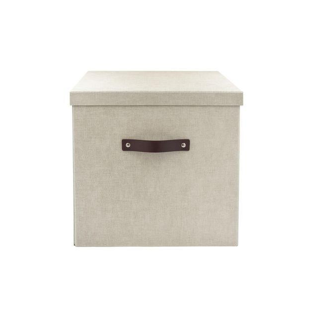 Storage box w.lid cardboard large linen