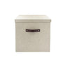 Storage box w.lid cardboard large linen