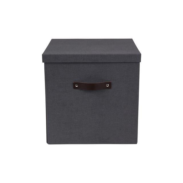 Storage box w.lid cardboard large black