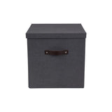 Storage box w.lid cardboard large black