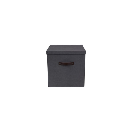 Storage box w.lid cardboard large black